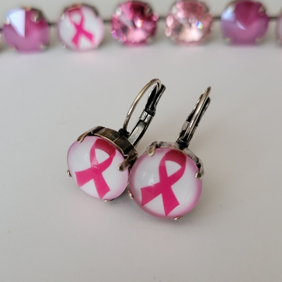 Awareness Ribbon Earrings in Antique Silver - Picture 4 of 9